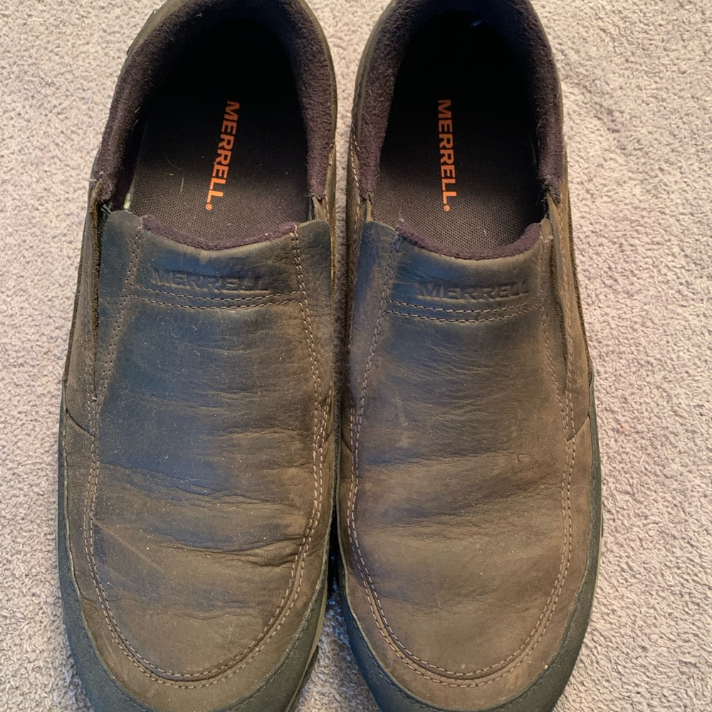 Merrell Men's Waterproof Brown Slip-On Loafers